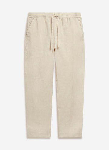 Straight-Leg Relax Fit Cream Trousers