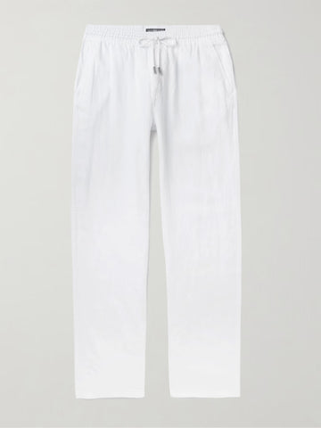 Straight-Leg Relax Fit White Trousers