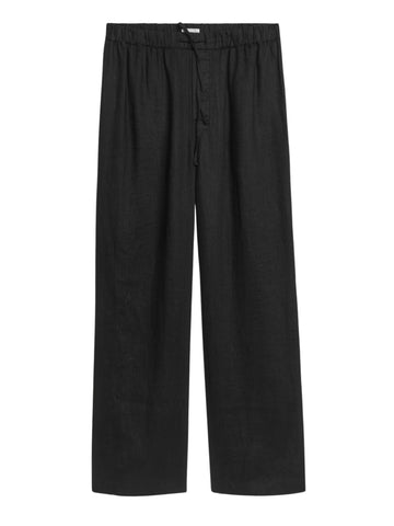 Straight-Leg Relax Fit Black Trousers
