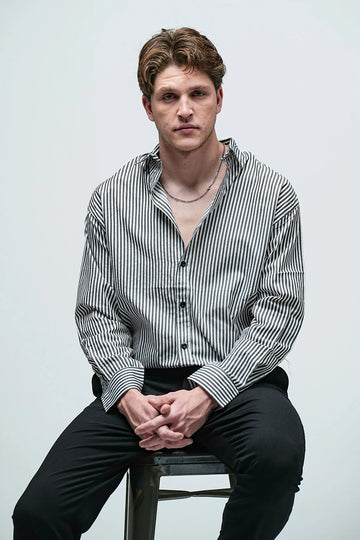 Black Vertical Stripe Shirt