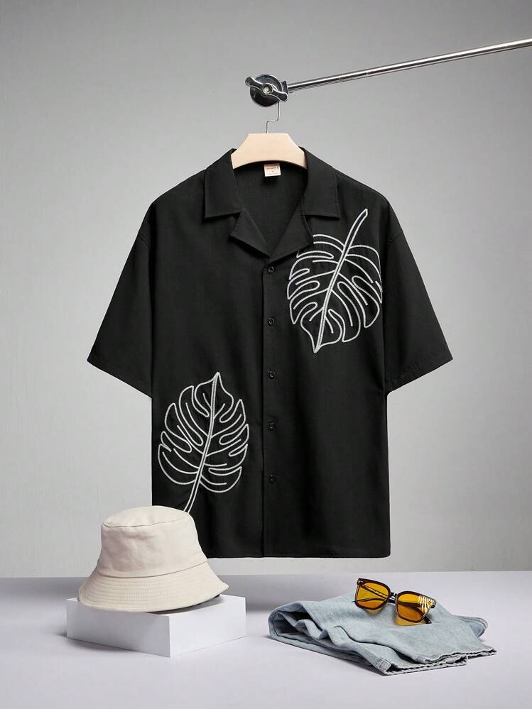 Botanic Noir Cuban Shirt Black