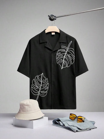 Botanic Noir Cuban Shirt Black