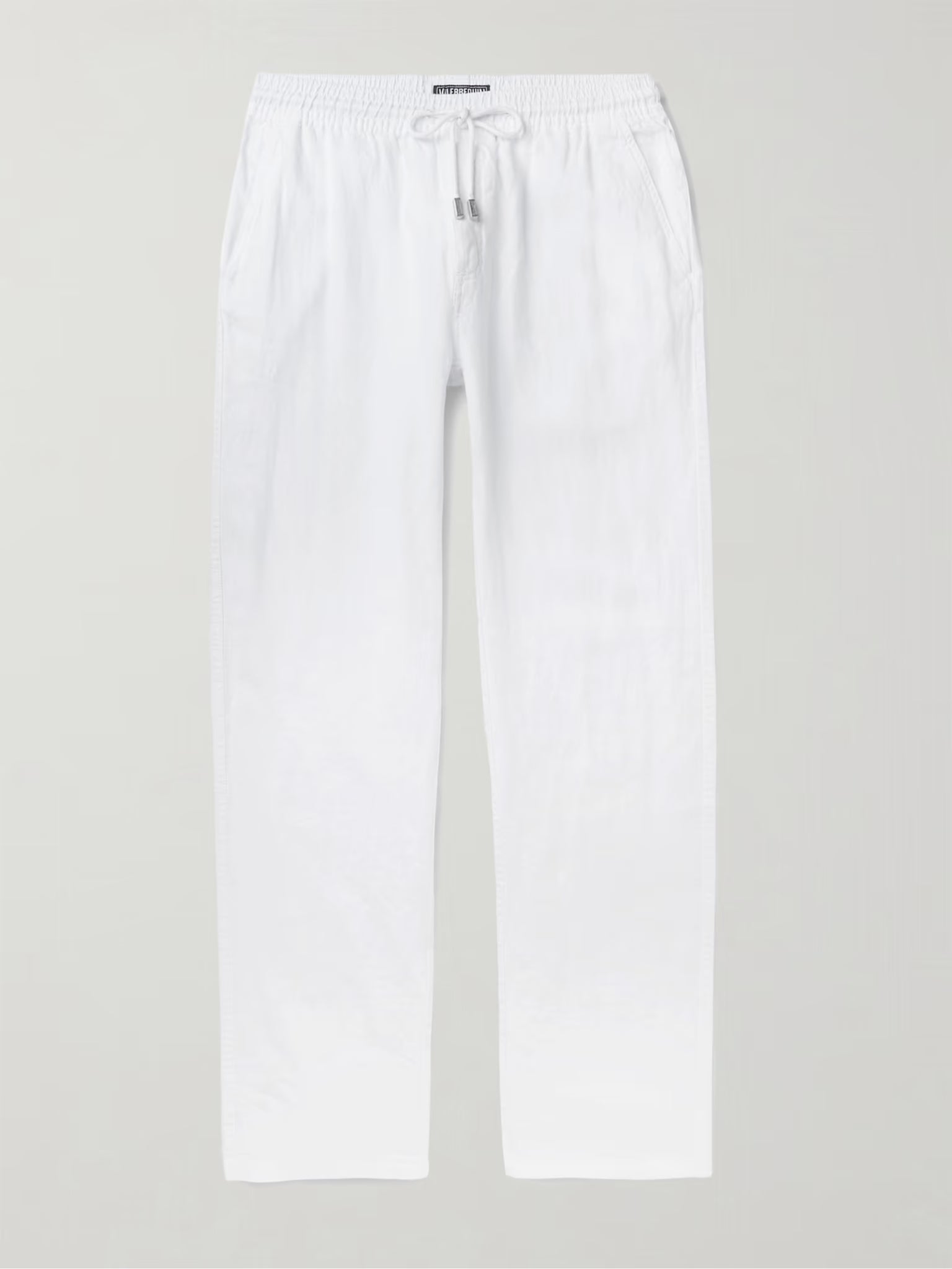 Straight-Leg Relax Fit White Trousers
