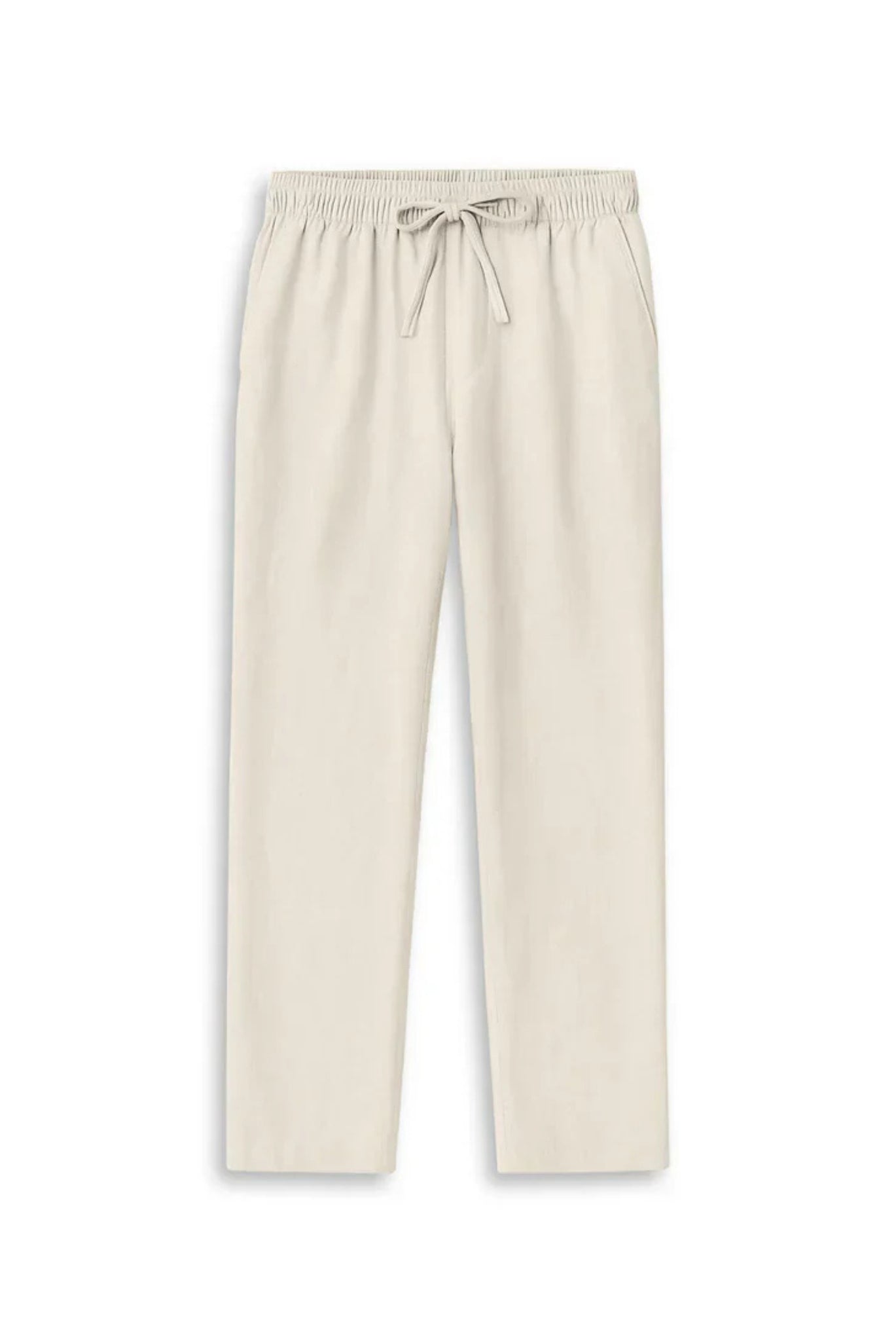 Straight-Leg Relax Fit Trousers Cream