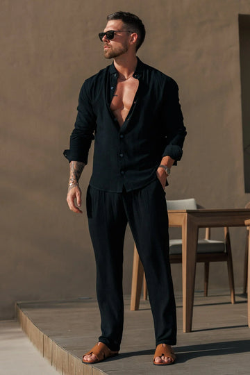 Moonstone Cot-lin Soft Co-ords Black