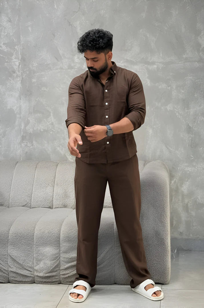 Linen Blend Top & Bottom Pair