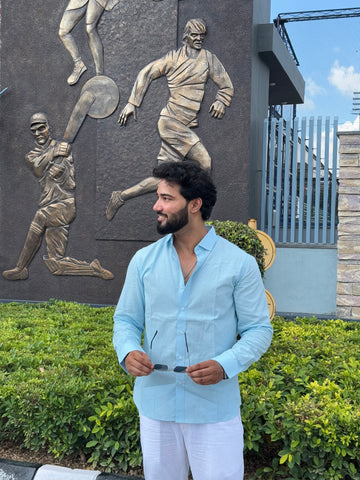 Premium & Luxury Feel Soft Cotton Shirt Sky Blue