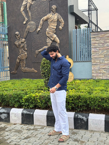 Premium & Luxury Feel Soft Cotton Set Navy & White