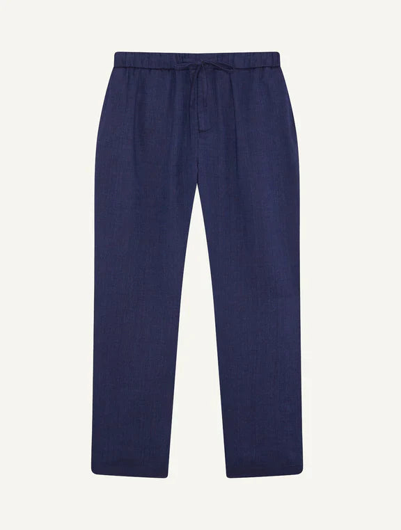 Straight-Leg Relax Fit Blue Trousers