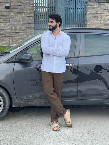 Premium & Luxury Feel Soft Cotton Set White & Brown