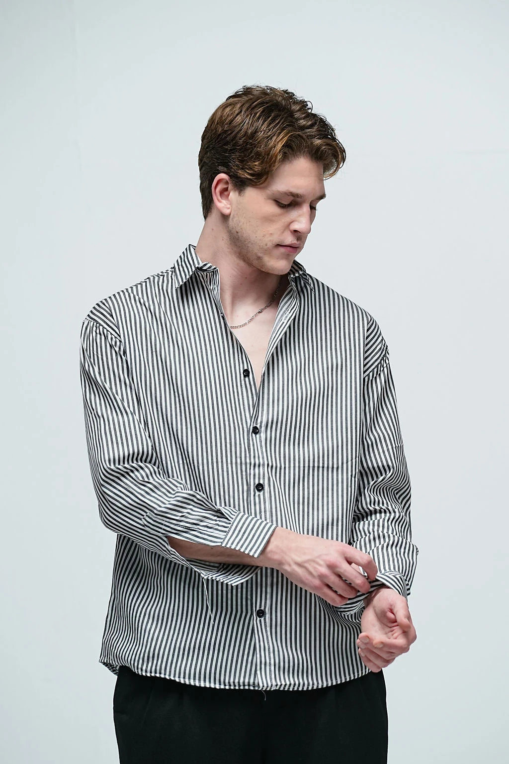 Black Vertical Stripe Shirt